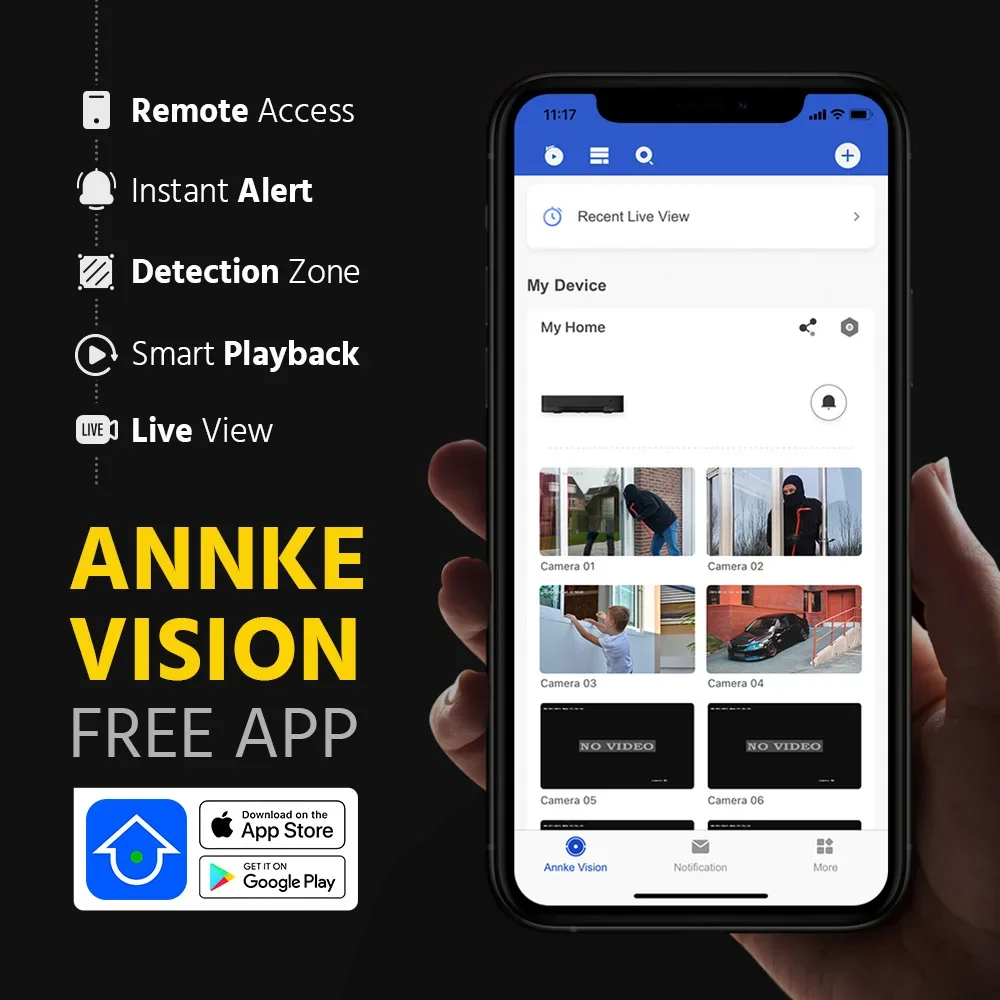 ANNKE 4K(8MP) Dual Lens Panoramic 180 FOV POE IP Camera Fixed Network Camera White Light& IR & AI & Color Night