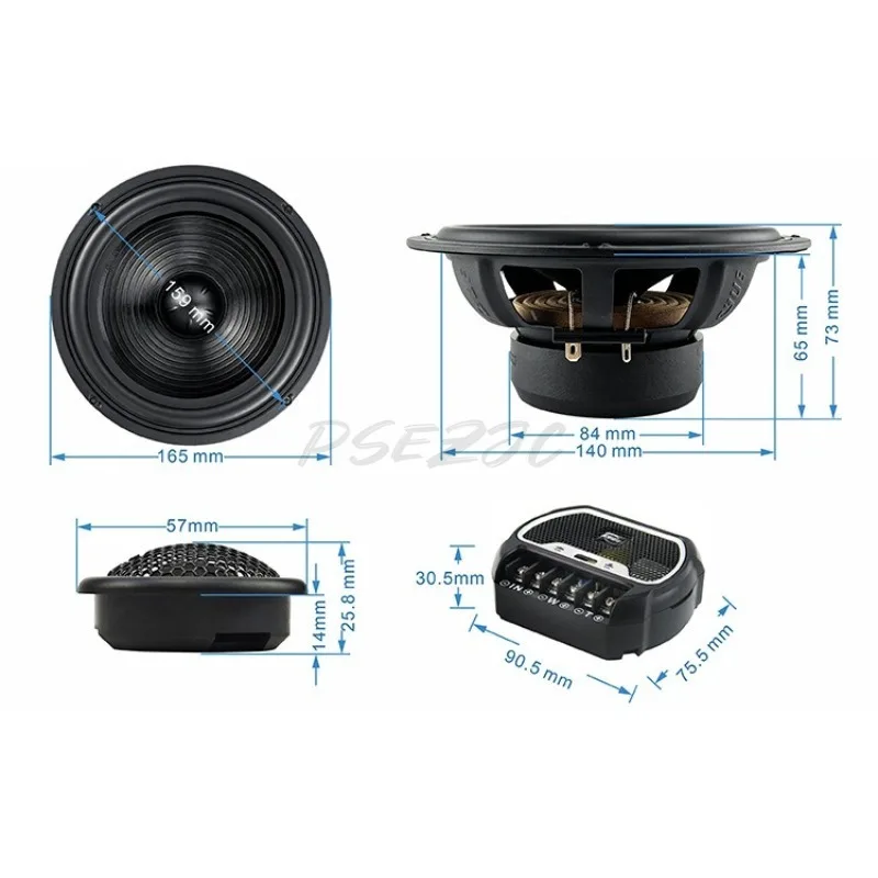 6.5-inch Set Horn Car Use High-power Non-destructive Upgrade Door Horn Sound System