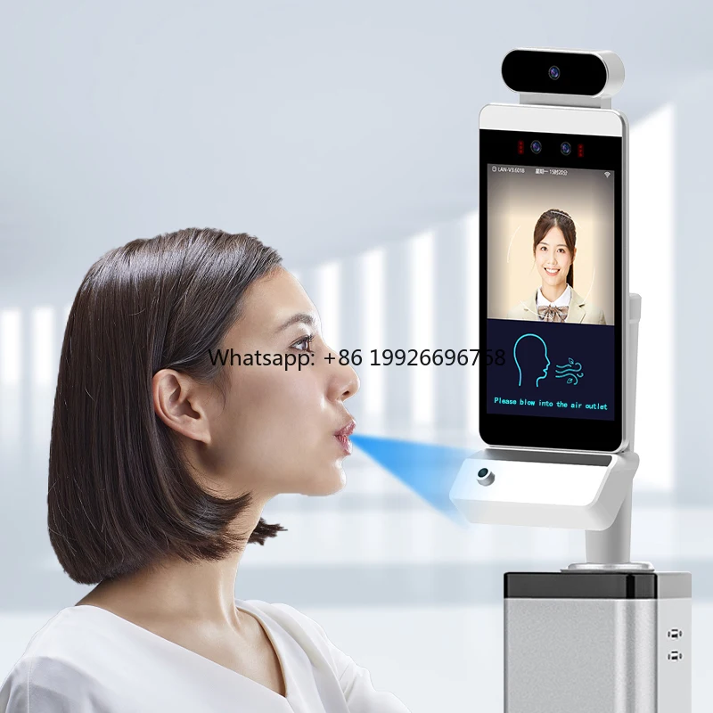 

OEM Customized 8\" Truck Driver Breathalyzer Facial Recognition Security System Temperature Measurement Alcohol Testing for