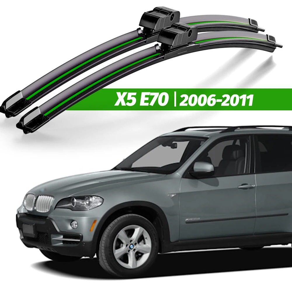 Scheibenwischer LHD Frontwischerblätter für BMW X5 E70 2006–2011 2010 2009 Windschutzscheibe Windschutzscheibe Fensterbürsten 24"+20" Zubehör