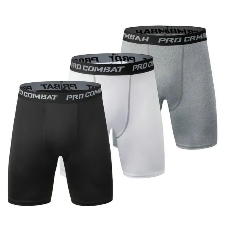 Quick Dry Compression Men Fitness Tight Leggings Shorts Bodybuilding Sweat Bottom Sport Gym Running Shorts