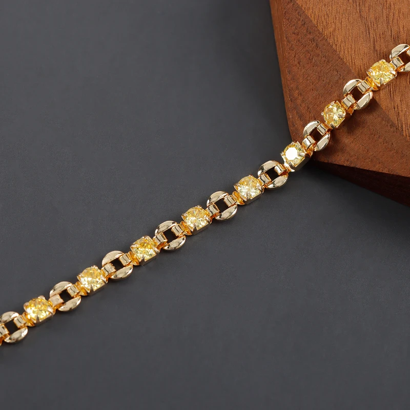 assoonas C226, DIY-Kette, 18k vergoldet, Kupfer, Zirkone, REACH-konform, nickelfrei, DIY-Armband-Halskette, Schmuckherstellung, 50cm/Stück – Detail 9