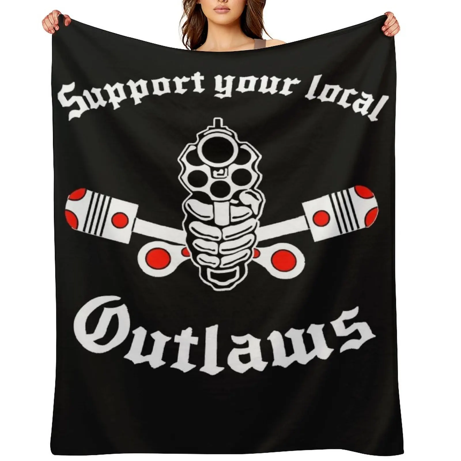 

Outlaw mc Support Gift Halloween Day, Thanksgiving, Christmas Day Classic Throw Blanket Soft Summer Blankets