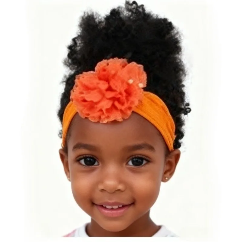 

Милый детский парик с повязкой на голову - без кружева, афро вьющиеся волосы для маленьких девочек и малышей, модный аксессуар.accesorios del cabello para niños