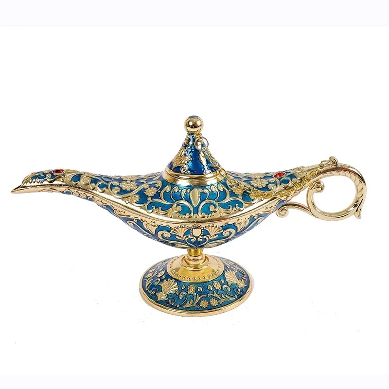 Vintage Legend Aladdin Lamp Magic Genie Wishing Ligh Tabletop Decor Crafts For Home Wedding Decoration Gift For Party Home Decor