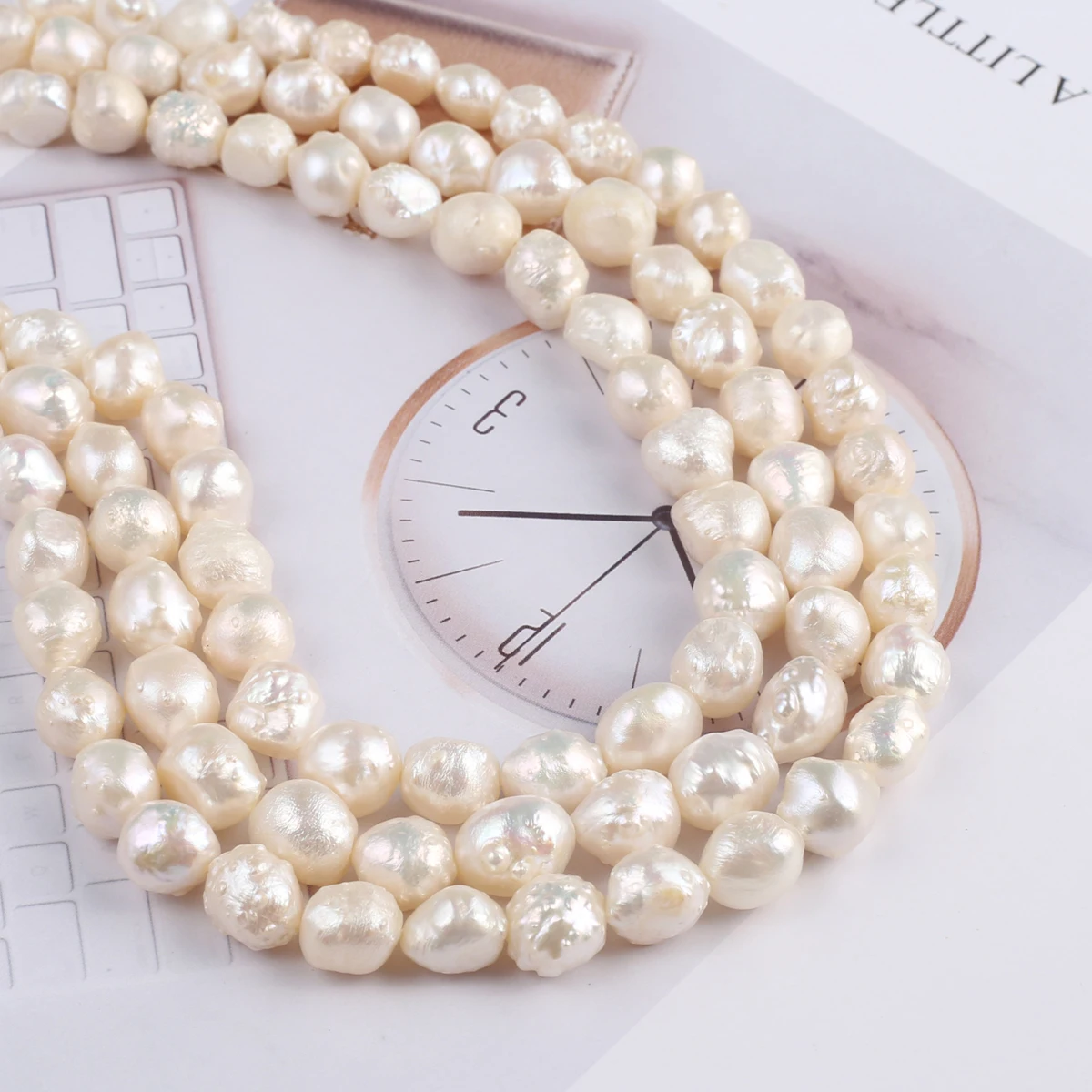 Natural Pearl Rose Bead Exquisite Shape Elegant Appearance for DIY Jewelry Making Handmade Bracelet Necklace Length 36cm