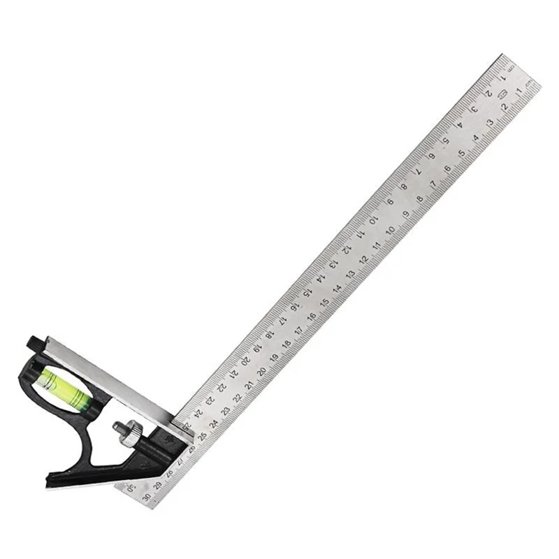 

A22I 300mm Mobile Combination Square Movable Square Carpenter 90 Degrees 45 Degrees Turn Square Square Protractor Tool