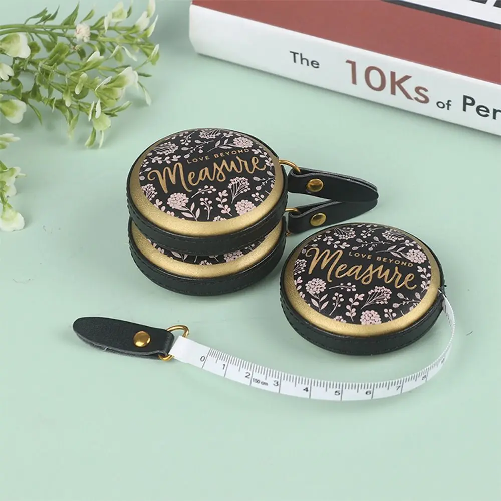 Retractable Retro Sewing Centimeter Inch Roll Tape Measure Ruler PU Leather Tape Measure Mini