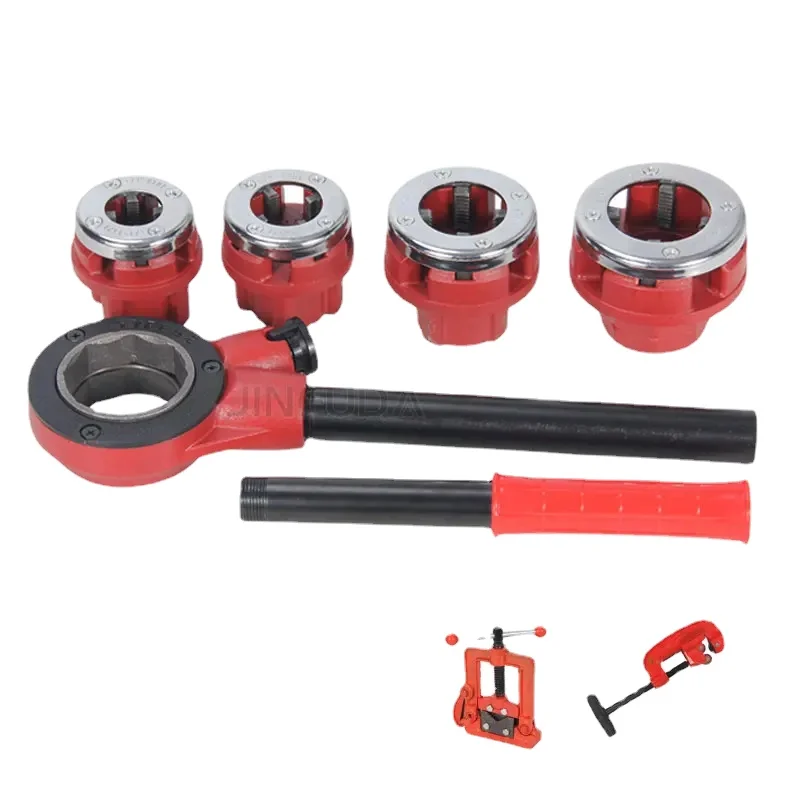 

With Clamp and Cutter Household Industrial Portable Hand Held 1/2 Inch To 1u1/4 Inch Manual Pipe Threading Machine