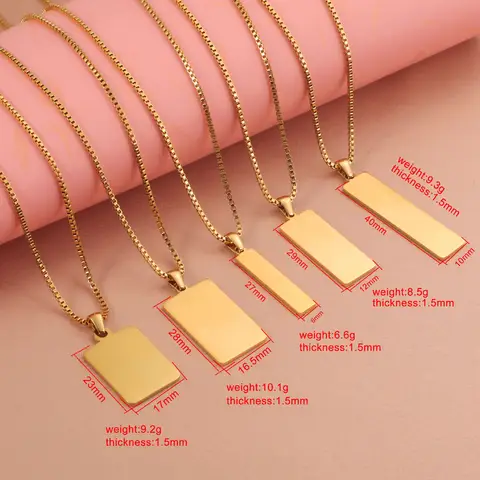 Pendant Military Tag Necklace 10Pcs Tag Necklace For Men Military Army Nameplate Blank Pendant Mirror Polished 304 Stainless Steel Jewelry Accessories
