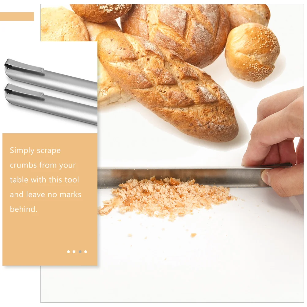 Cake Tool Crumb Cleaner Crumb Sweepers Stainless Steel Bread Crumb Scraper Kitchen Restaurant Portable Crumber Cleaning Tool