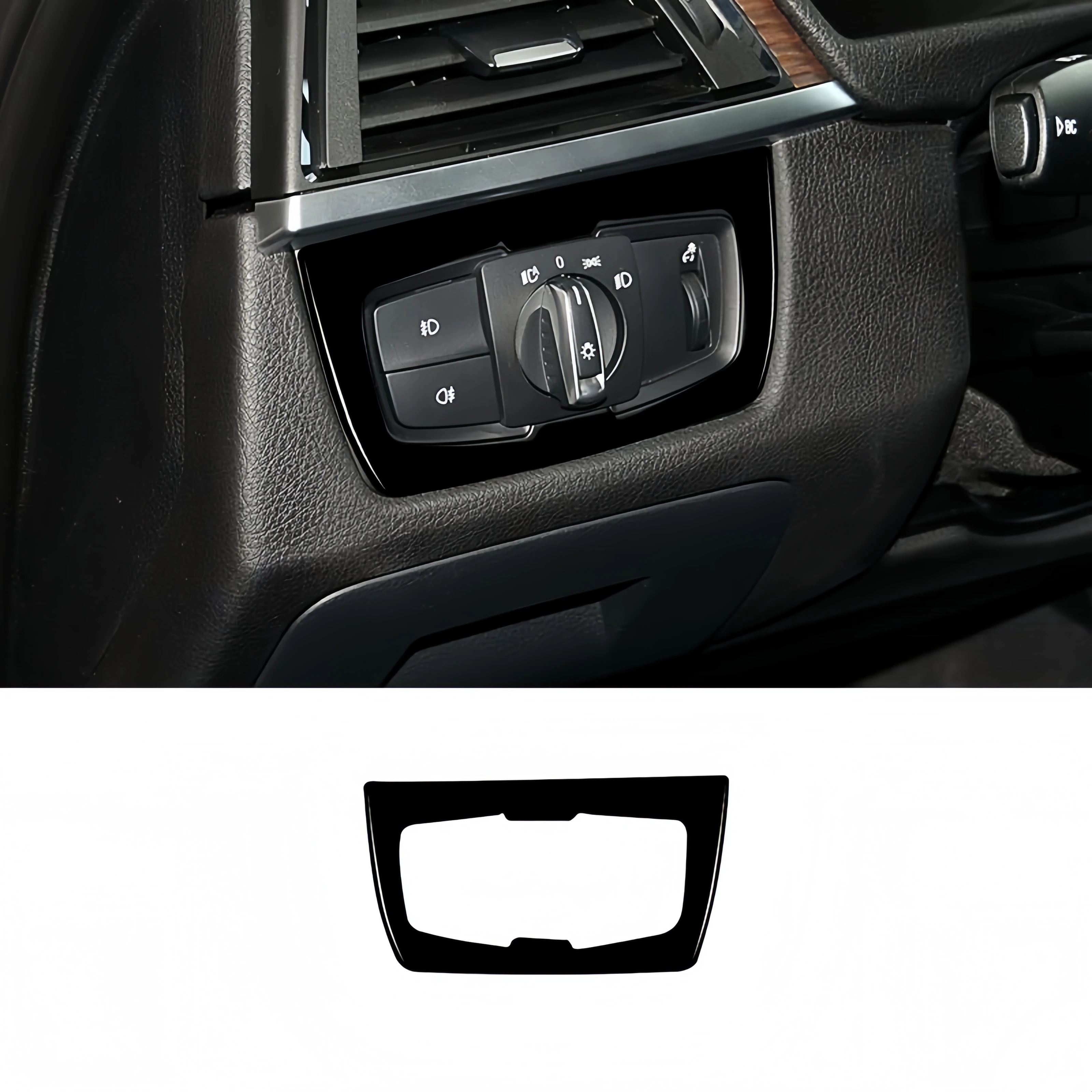 

For BMW 3 Series F30 F34 2013-2018 Piano Black Car Interior Headlight Switch Frame Trim Cover Decorative Sticker Auto Zubehör