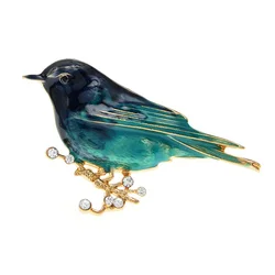 SKEDS Women Men Fashion  Enamel Bird Brooch Pins Cute Rhinestone Animal Brooches Women Jewelry Clothing Party Wedding Pins Gift