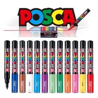 Uni Posca Full Marker PC-1M 3M 5M Multi-Colours Acrylic rotulador permanente POP Poster graffiti marqueurs For Fabric Rock Metal