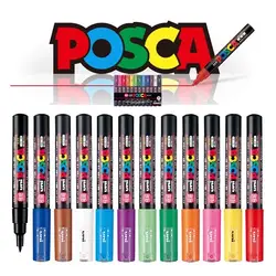 Uni Posca Full Marker PC-1M 3M 5M Multi-Colours Acrylic rotulador permanente POP Poster graffiti marqueurs For Fabric Rock Metal