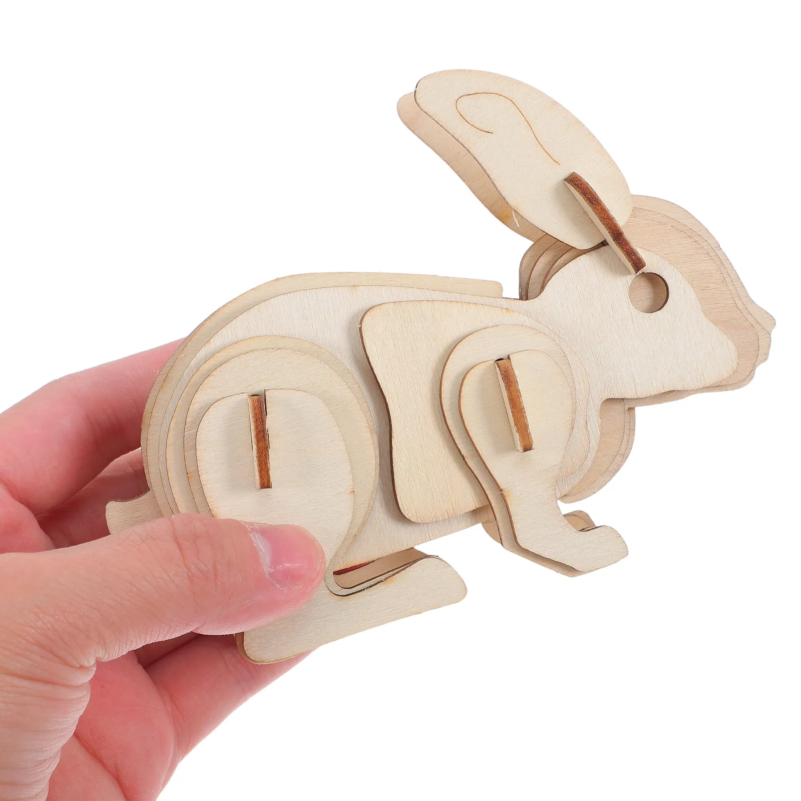 

Набор из 3 деревянных 3D-пазлов «Кролик»: креативный DIY-набор для раскрашивания и сборки животных для детей и взрослых, украшение для дома и офиса, для релаксации