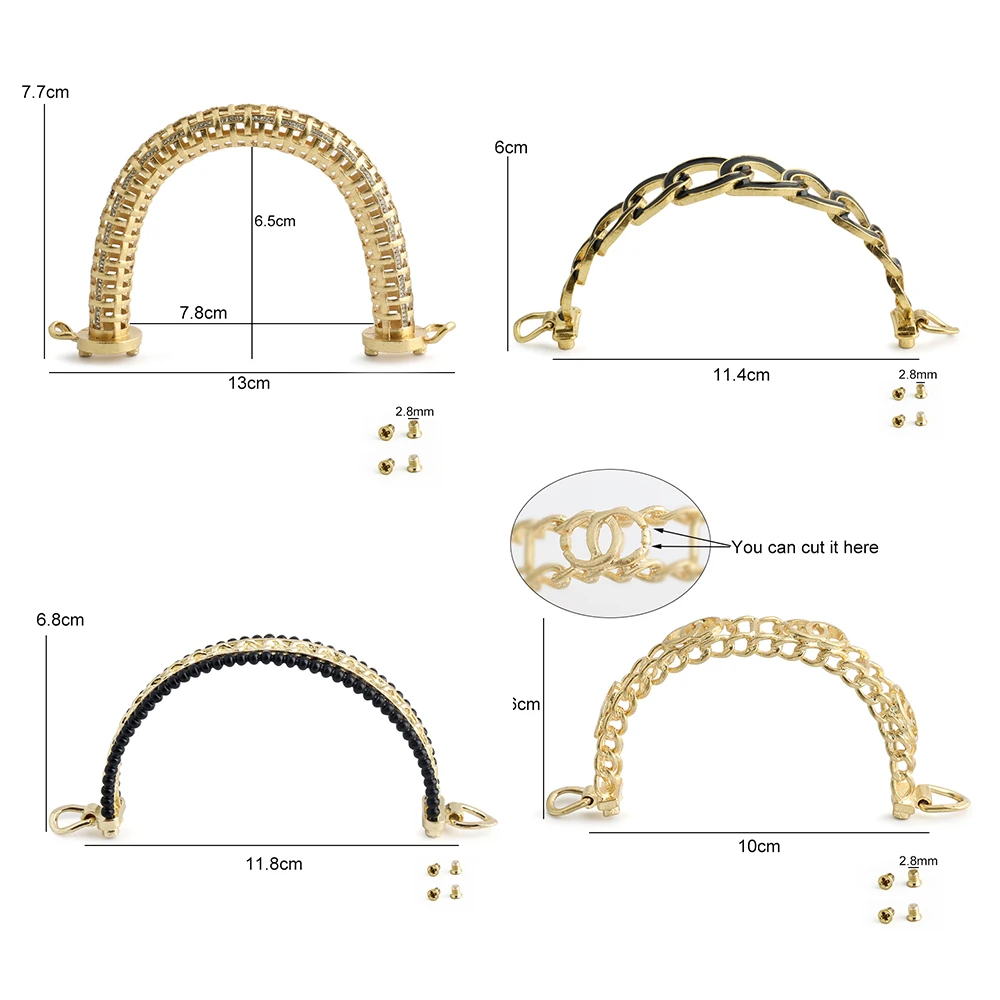5/10/20PCS Metal Women's Handbag Handles Clutch Bag Handles For Replacement Kiss Clasp Wallet Frame Shoulder Strap Accessories