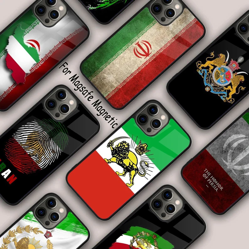 Iran Flag Magnetic Phone Case For APPLE iPhone 16 14 13 12 11 Pro Max 15 Plus Wireless Charge With MagSafe Cover