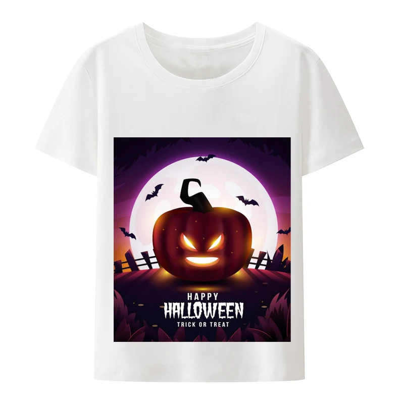 happy Halloween trick or treat  graphic  man women t-shirts modal o-neck breathable tee 4XL