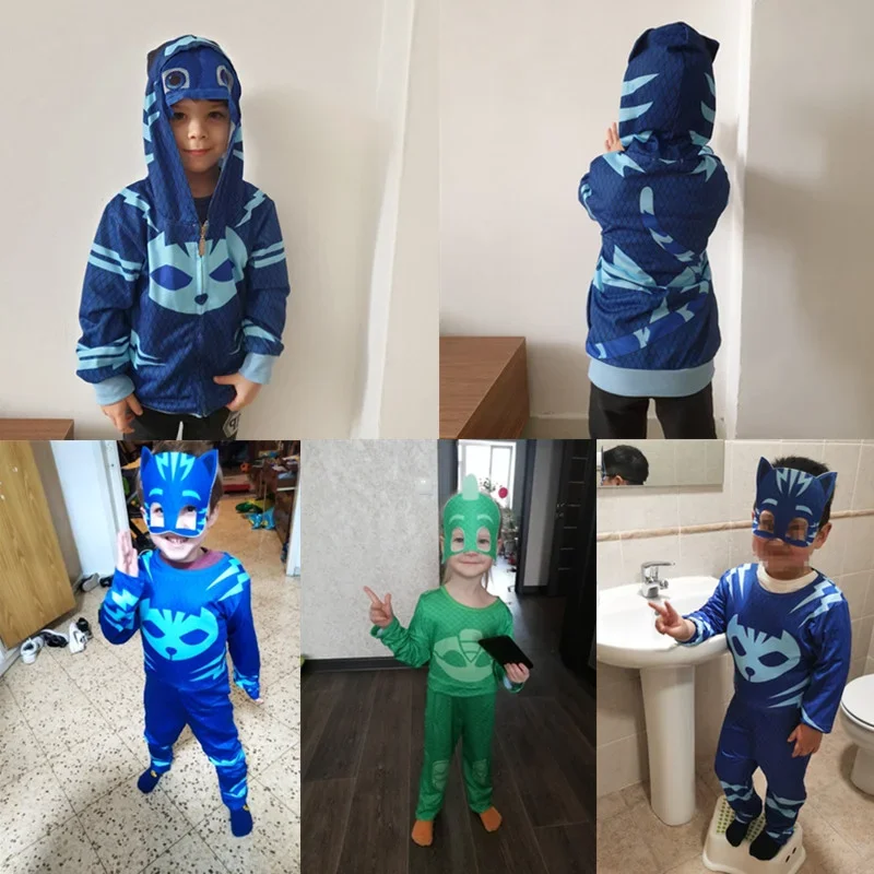 2025 nowych chłopców dziewcząt Catboy Gekko Owlette dzieci zwierząt przebranie na karnawał karnawałowe ubrania COS kombinezony superbohater Halloween Co q2w3r