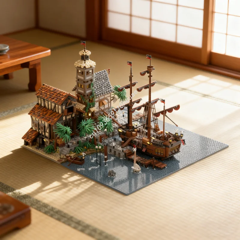 14428pcs MOC Port Sauvage A Pirate Town Piratesed Model Building Festivals Gifts Blocks Assemble DIY Creative Toy Brick Birthday