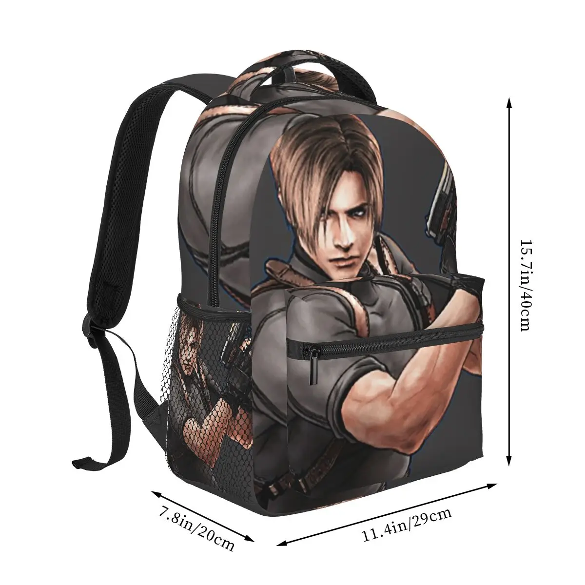 Resident Evils Leon Kennedy Game Student Backpack School Bag Hiking Travel Daypack for Boys Girls Fashion Bookbag Shoulder Bags view 2