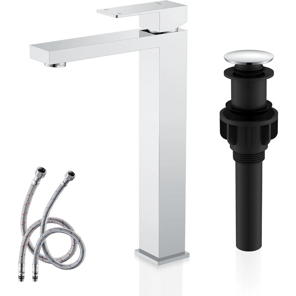 

Kenes Хромированная отделка Высокий смеситель для раковины с одной ручкой и смесителем для раковины для туалетного столика