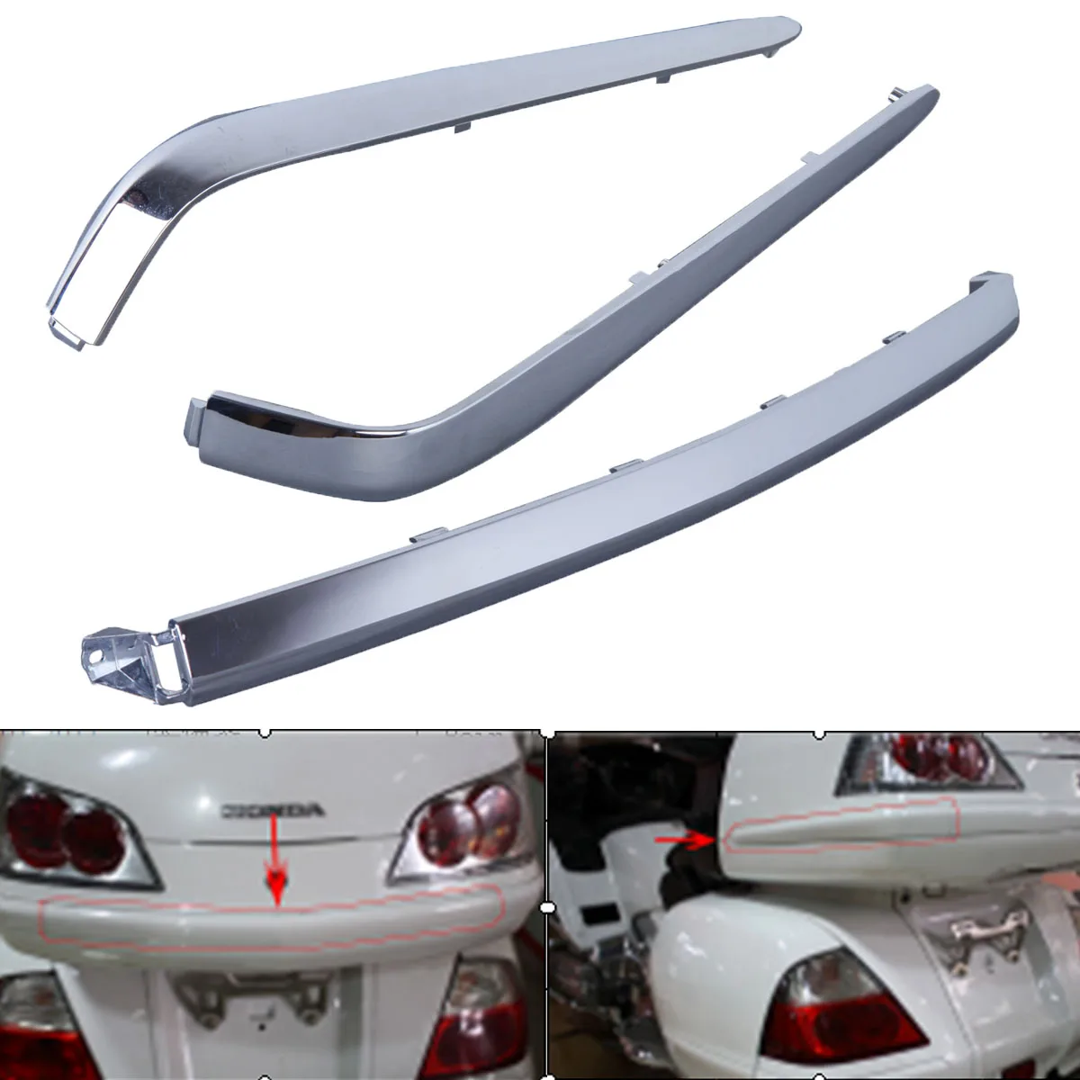 

Trunk Trims Strips Moulding For Honda Gold Wing GL1800 2001-2011 Motorcycle