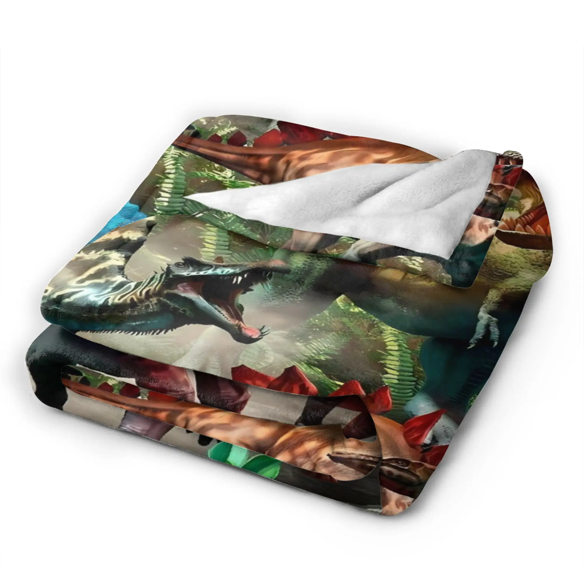 Jurassic Dino World Park Plush Blanket Students  Flannel Throw Blanket For Outdoor Super Soft Quality Bedspread Birthday Gift