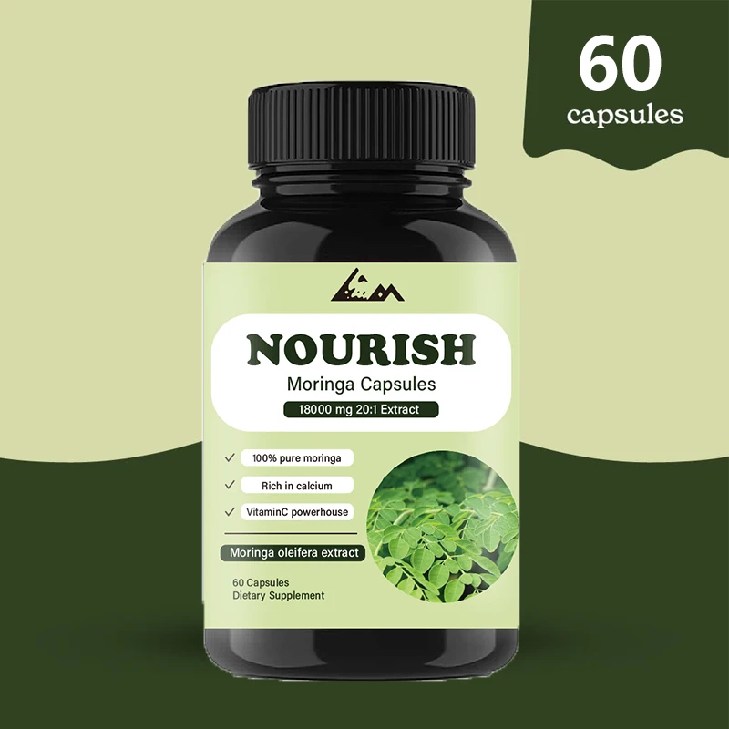 Moringa Capsules | 100% Pure Moringa Leaf Powder Supplement | Gluten free Moringa Powder Supplement