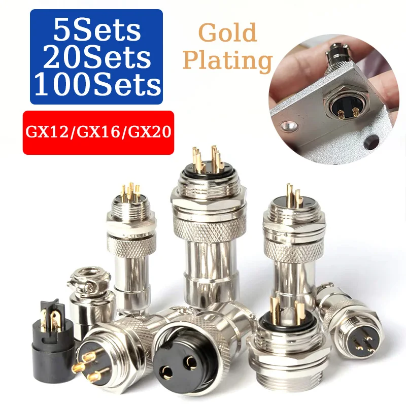 

Gold Plated Aviation Plug Socket Docking Connector GX12 GX16 GX20 2PIN 3PIN 4PIN 5PIN 6PIN 7PIN 8PIN 9PIN 10PIN 12PIN 15PIN