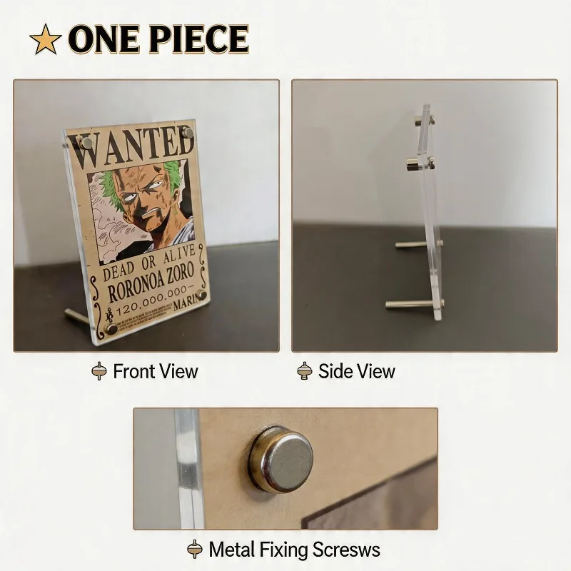 One Piece Wanted Acrylic Stand Desktop Decoration Gifts Anime Collection Cards Customization Supported