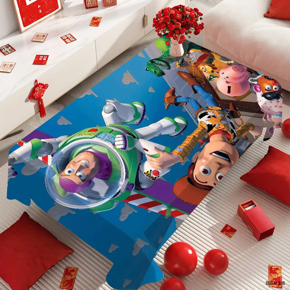 T-Toy Cartoon S-Story Table Cloth Tablecloth Waterproof Oil-Proof Stain-Resistant Wipeable Rectangle Table For Indoor