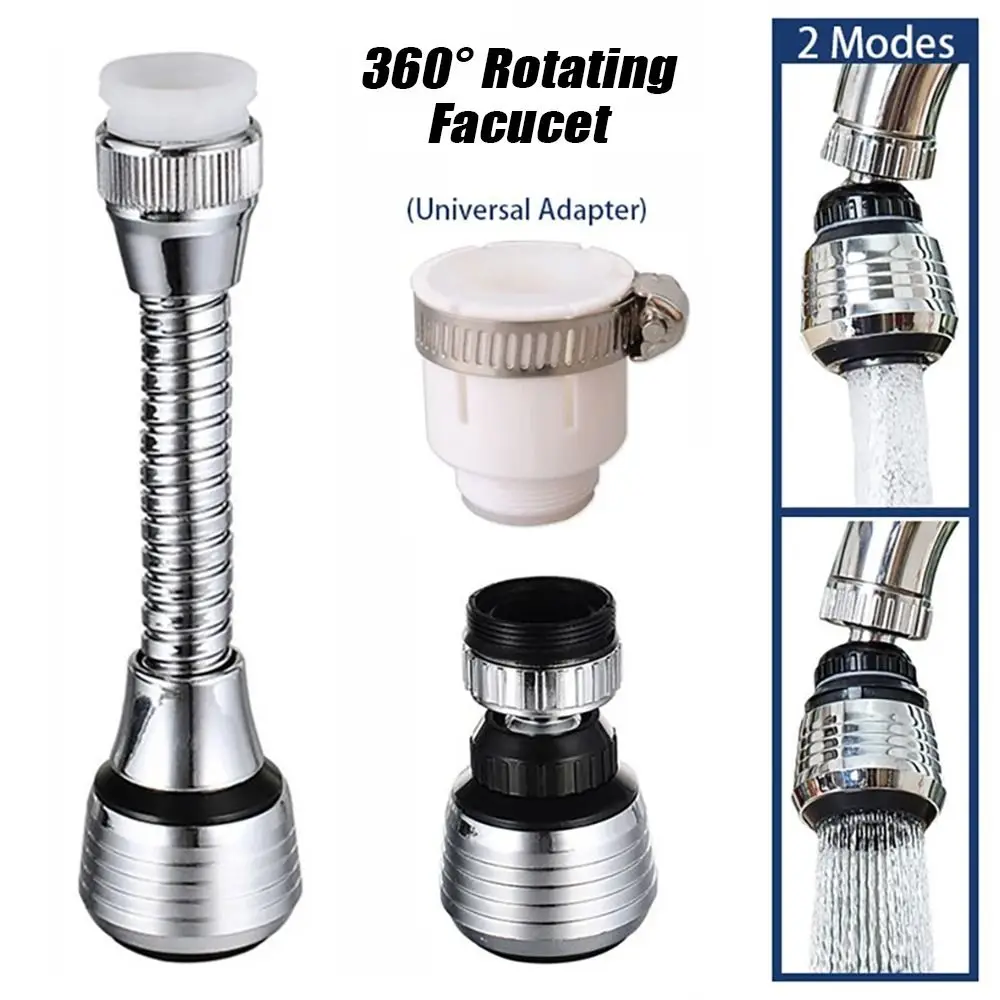 1Set Booster Nozzle Extender 360 Degree Faucet Anti Splash Head Universal Rotating Bubbler Dual Mode Bathroom Kitchen Tools