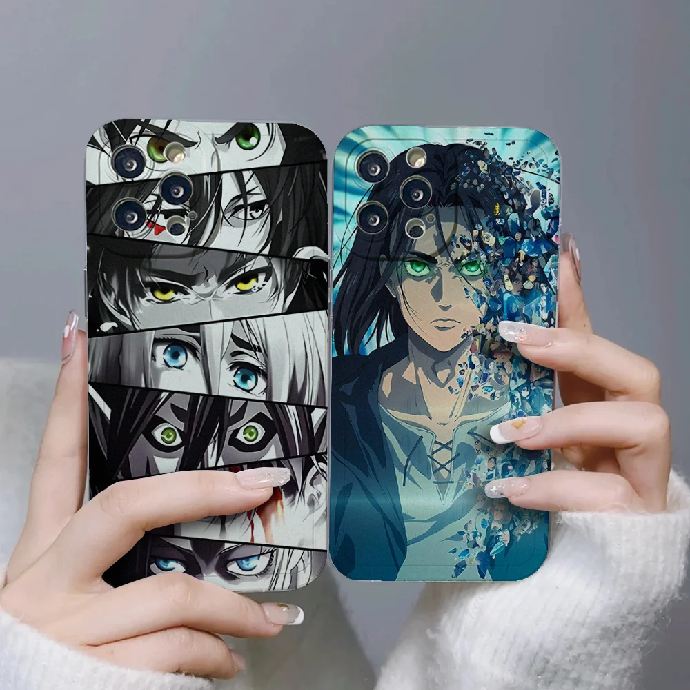 Anime A-Attack ON T-TitanS Phone Case For IPhone 11 12 13 14 15 Plus Pro Max Anger Eyes Silicon Clear Soft Cover