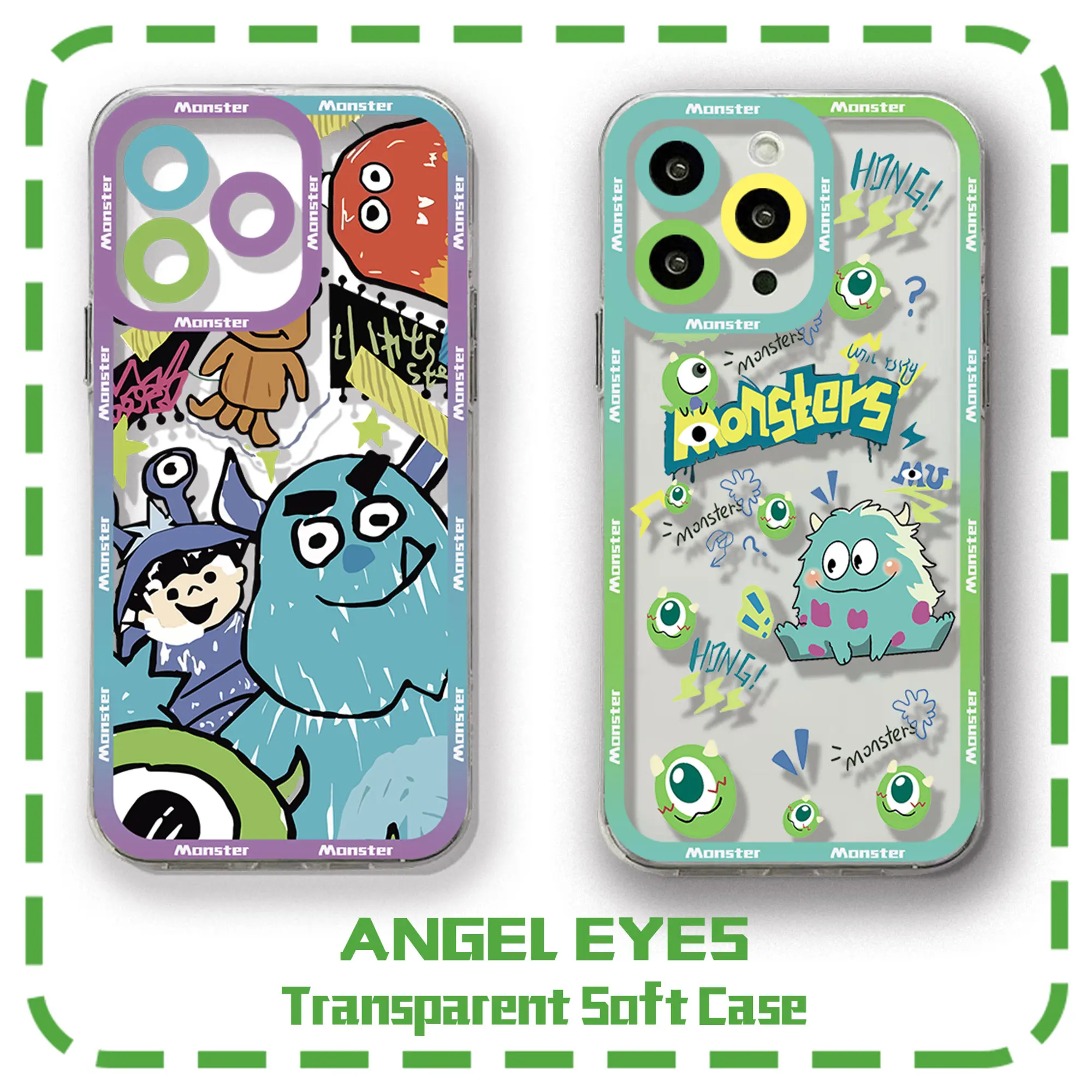 M-monsters Inc University Disney Phone Case For iPhone 15 14 13 12 11 Mini Pro Max X XR XSMax 6S 7 8 Plus SE20 Transparent Cover