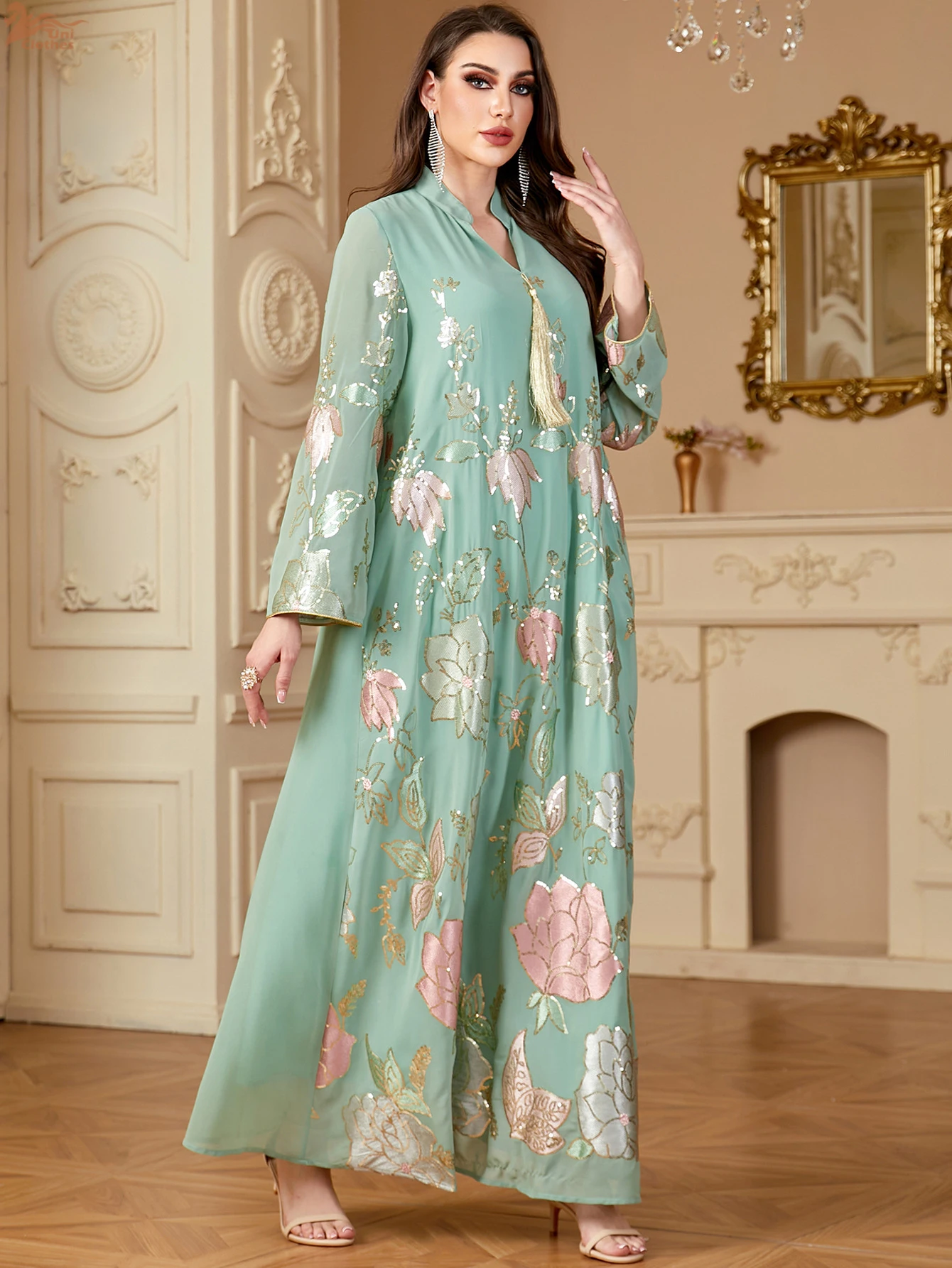 عباية رمضان مطرزة للنساء عيد مبارك جلابة ماروكين جلابية السعودية رداء دبي تركيا قفطان ملابس إسلامية