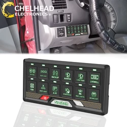 12 Gang Panel Switch Controller Box RGB Multifunction Relay System for Boat SUV 4WD ATV Truck Trailer Camper RV Offroad Cars