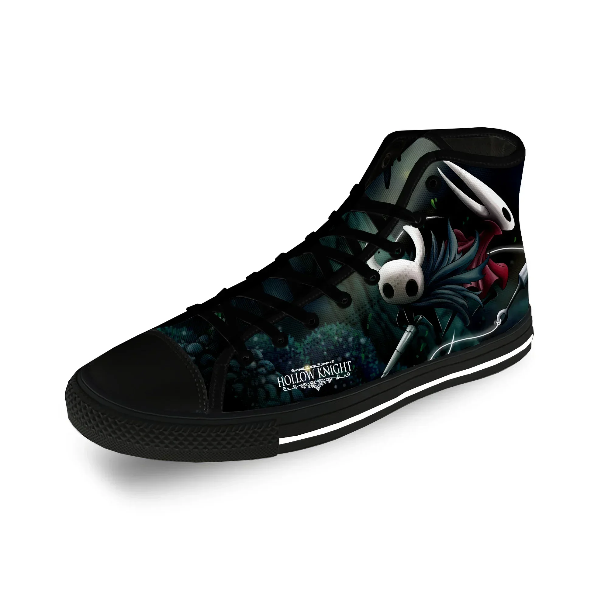 Cartoon Game Ghost Hollow Knight Casual Cloth Fashion 3D Print High Top Canvas Shoes Men Women Lightweight Breathable Sneakers