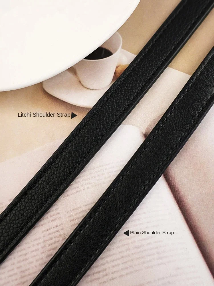 Litchi Texture  Flat Texture Crossbody Bag Long Shoulder Strap Adjustable Single Shoulder Black Replacement Backpack Strap