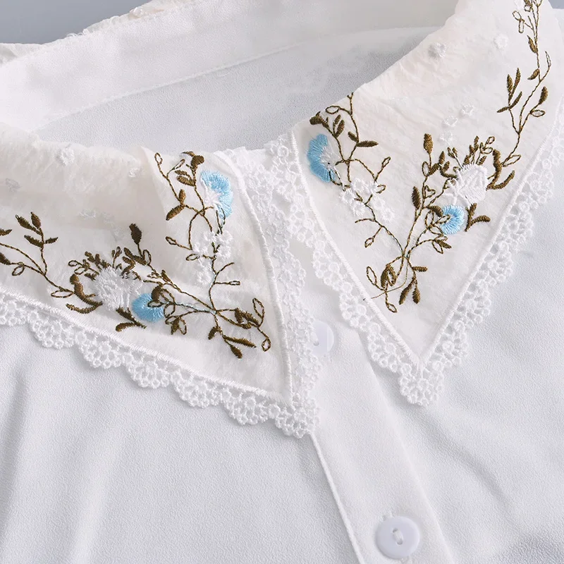 Vintage Floral Detachable Collar for Women's Fake Collar for Autumn Swearer Blouse Tops False Collar Female Removable Fuax Cols