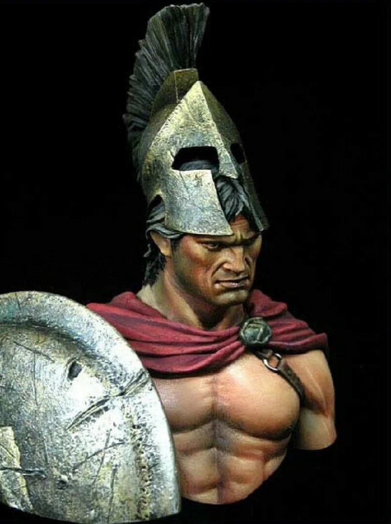 Resin model kit Spartan Warrior Collectible Unassembled Sculpture for Hobbyists