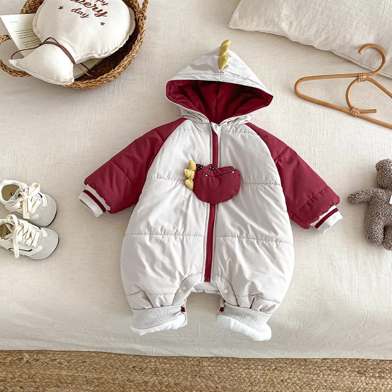 

Детский хлопковый костюм для ползания, новинка 2025, зимний детский плотный корейский комбинезон, уличная одежда для новорожденных