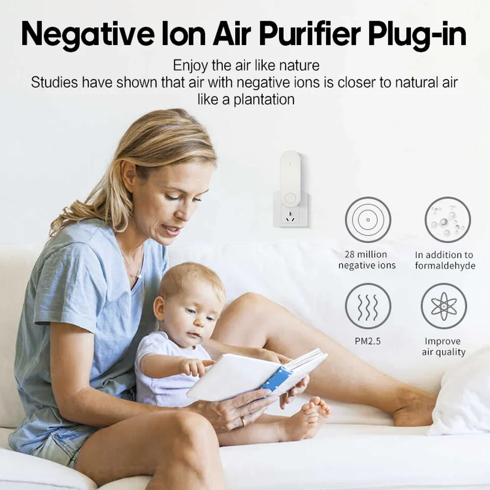 Portable Anion Air Purifier Ionizer Cleaner - Dust Smoke Remover