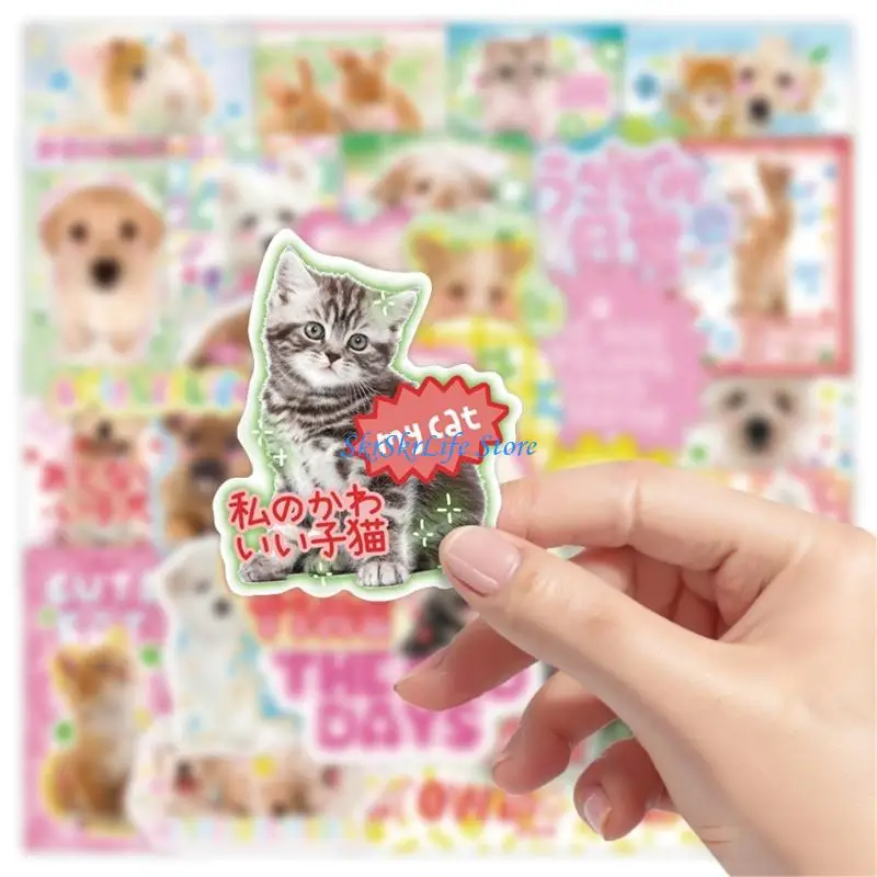E65E 40Pcs Animal Sticker for Notebook Journal Water Bottle Skateboard and Wrapping