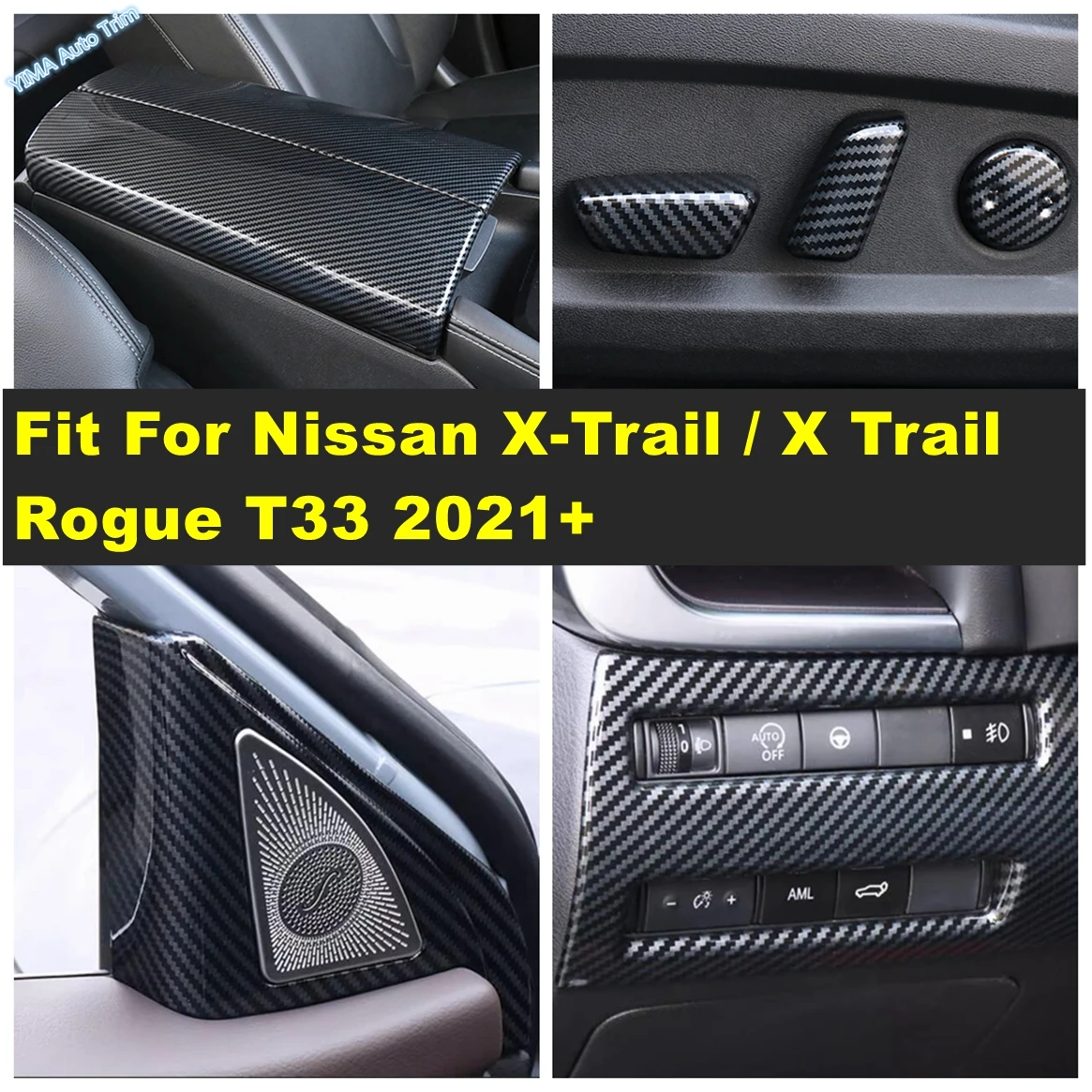 

Auto Accessories Pillar A Speaker / Lights Lamp Switch / Armrest Box Panel Cover Trim For Nissan X-Trail Rogue T33 2021 - 2024