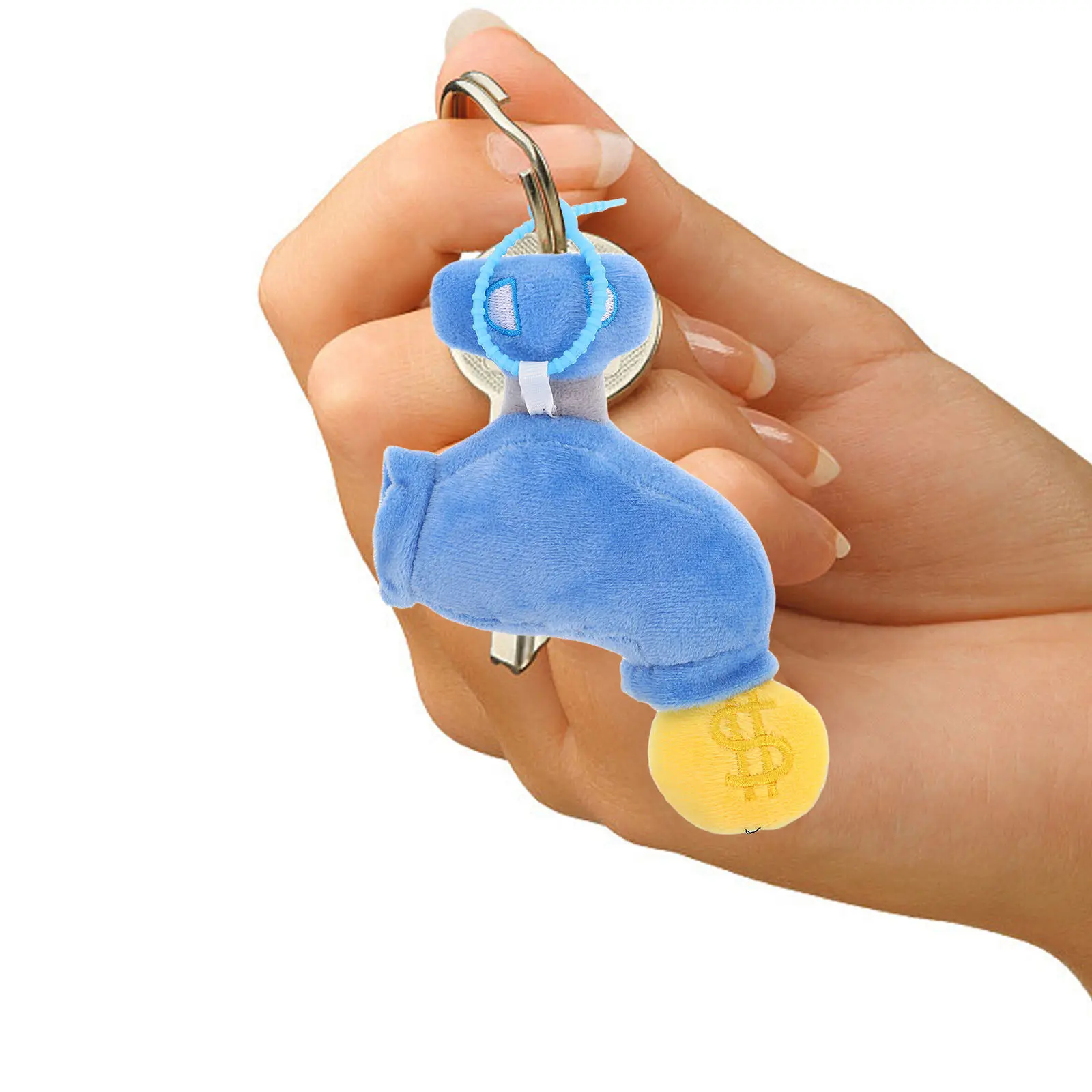 Cute Faucet Shape Stuffed Bag Charm Keychain Soft Magnetic Fridge Decor Adorable for Kids Adults Novelty Toys