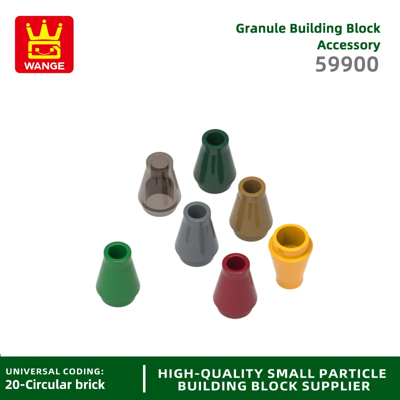 Wange 59900 4589 100g/454PCS 1x1 Cone Block Moc Building Loose Parts Creativity with Brick DIY Children's Toy Assembly Gift