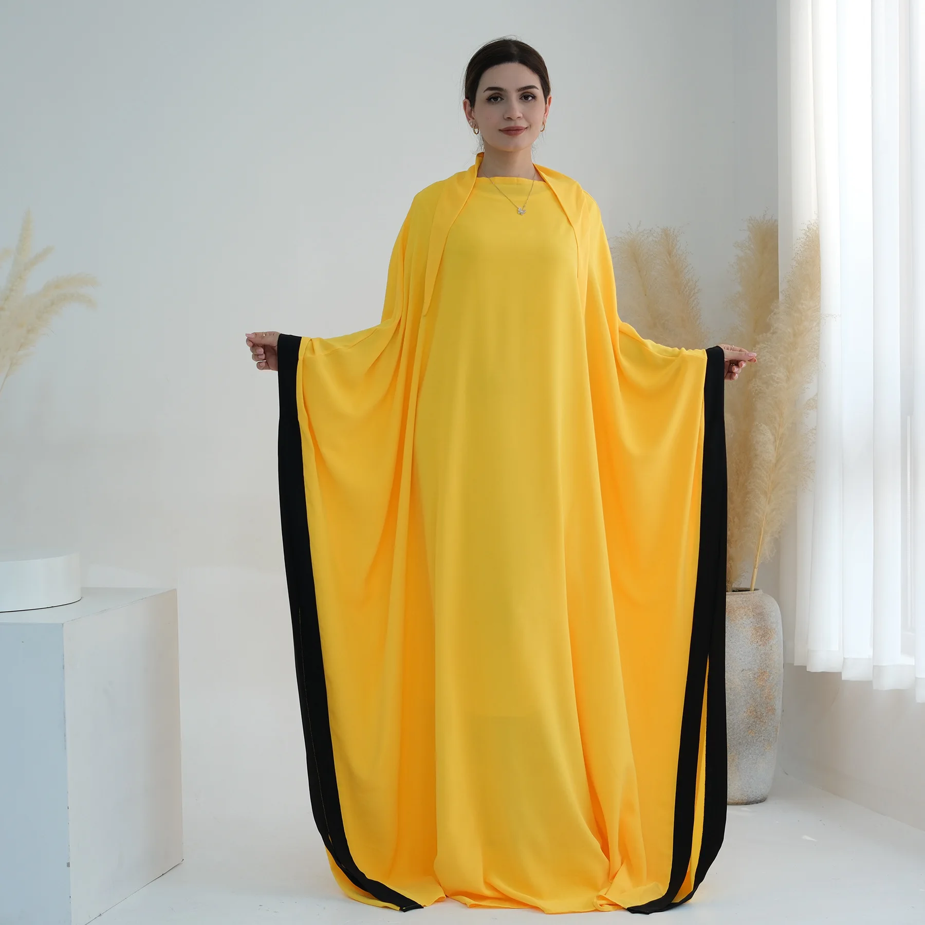 

Fashion Muslim Abaya Summer Abaya Dress Dubai Turkey Solid Color Nida Abaya Damen Kaftan Satin Dress Islam Caftan Marocain