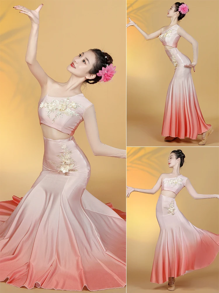 

Женский танцевальный костюм-полуюбка «Рыбий хвост» для взрослых, новый стиль, для выступлений, профессиональных художественных экзаменов, в этническом стиле Тай